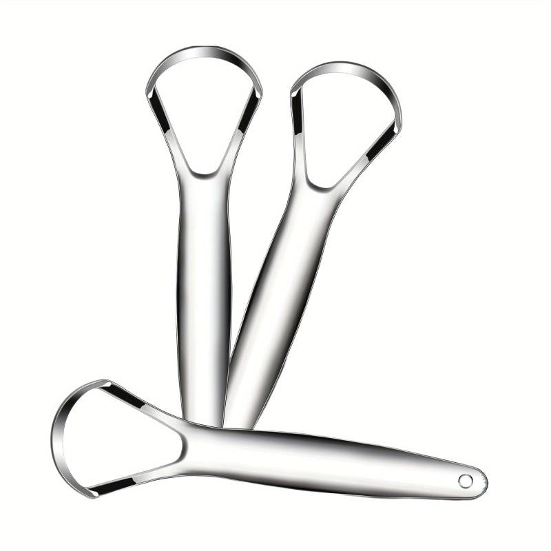3pcs Stainless Steel Tongue Scraper Oral Care Tool for Adults