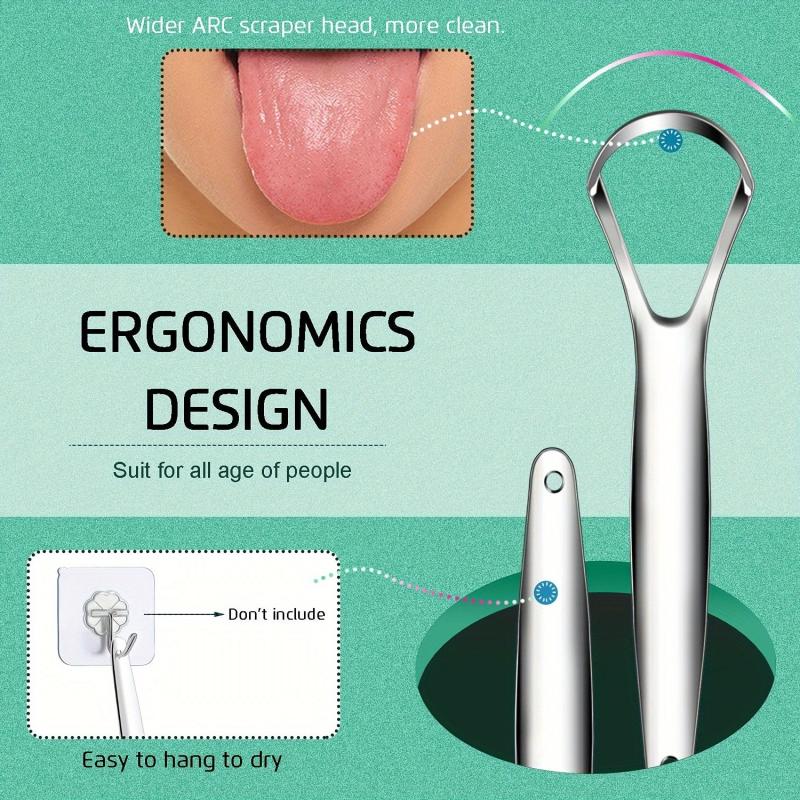 3pcs Tongue Scraper Reduce Bad Breath Oral Care Stainless Steel Cleaners