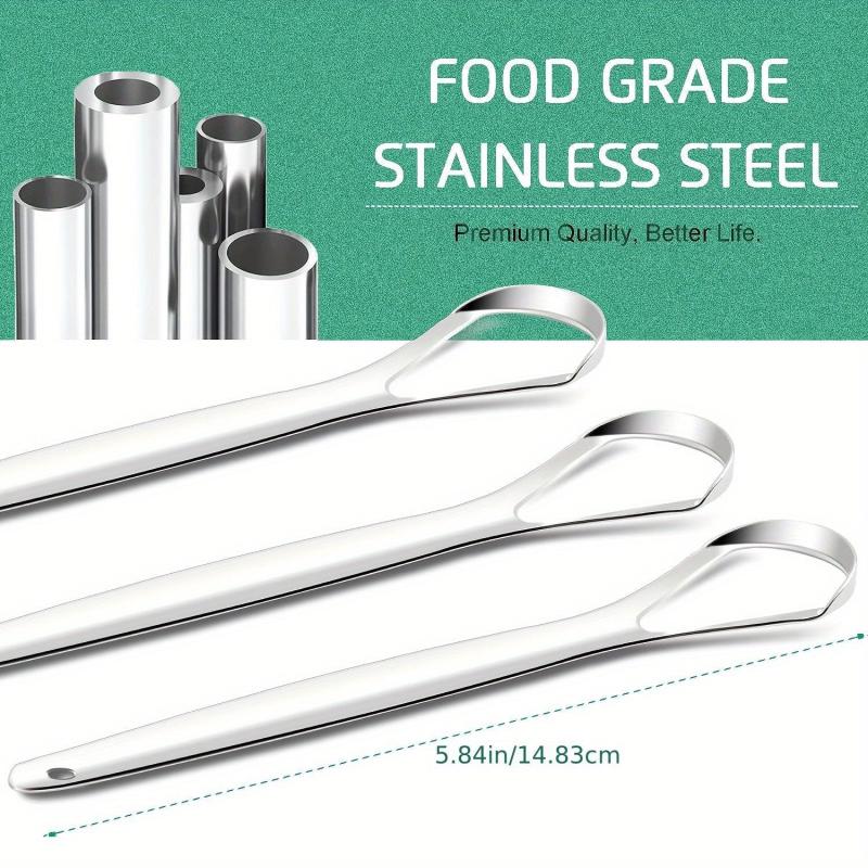 3pcs Tongue Scraper Reduce Bad Breath Oral Care Stainless Steel Cleaners