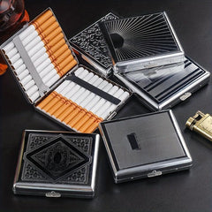 Vintage Cigarette Case Double Sided Spring Clip Open Pocket Bracket