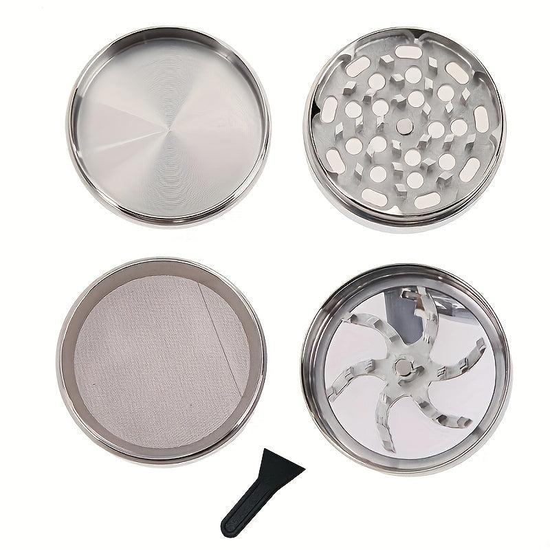 4-Layer Manual Aluminum Spice Crusher Grinder Hand Crank Mill