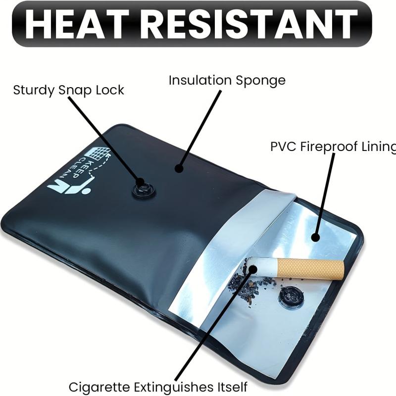 Fireproof Pocket Ashtray Pouch Smell Proof Portable Ashtray