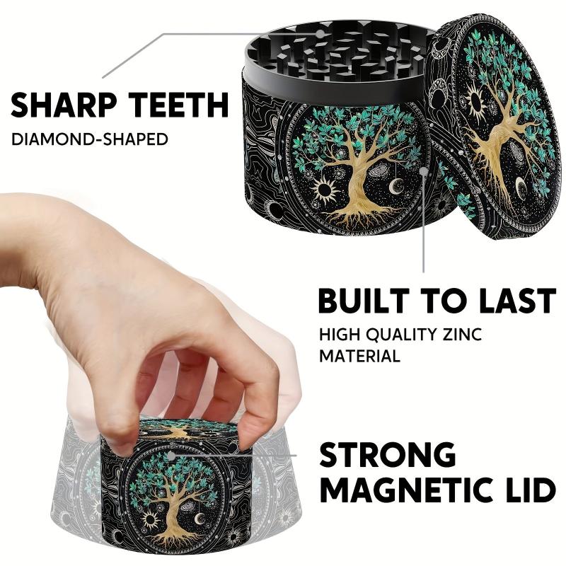 4 Layer Creative Pattern Metal Grinder Spice Crusher