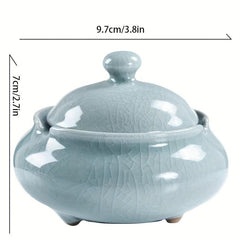 Ceramic Ashtray With Cover Decorative Ashtray For Home Indoor And Outdoor