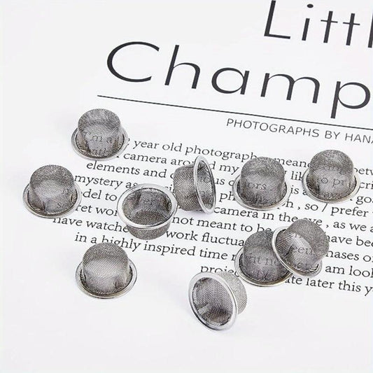 20pcs Stainless Steel Filter Net Mesh Mini Round Filter Screen with Metal Box