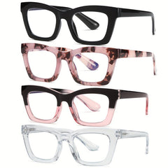 Square Light Blocking Reading Glasses for Women Oprah Style Men 1.0