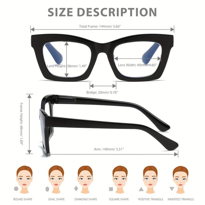 Square Light Blocking Reading Glasses for Women Oprah Style Men 1.0
