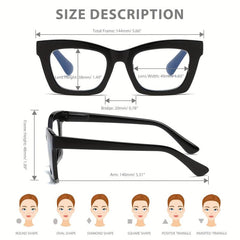 Square Light Blocking Reading Glasses for Women Oprah Style Men 1.0