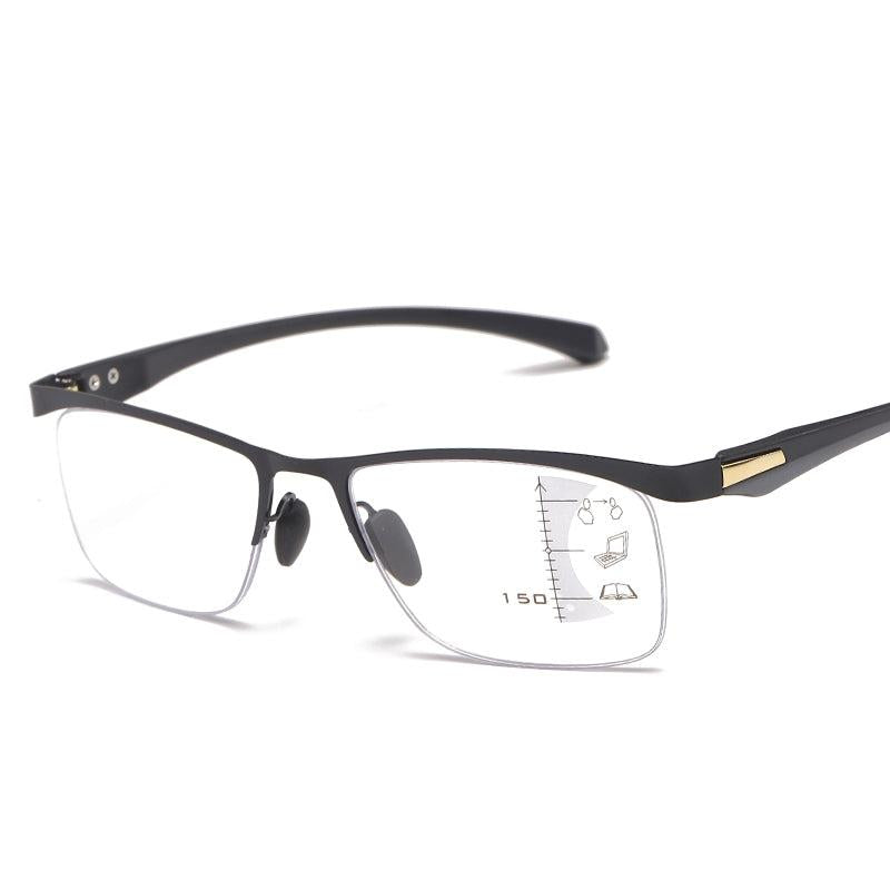 Metal Half Rim Progressive Lens Eyeglasses