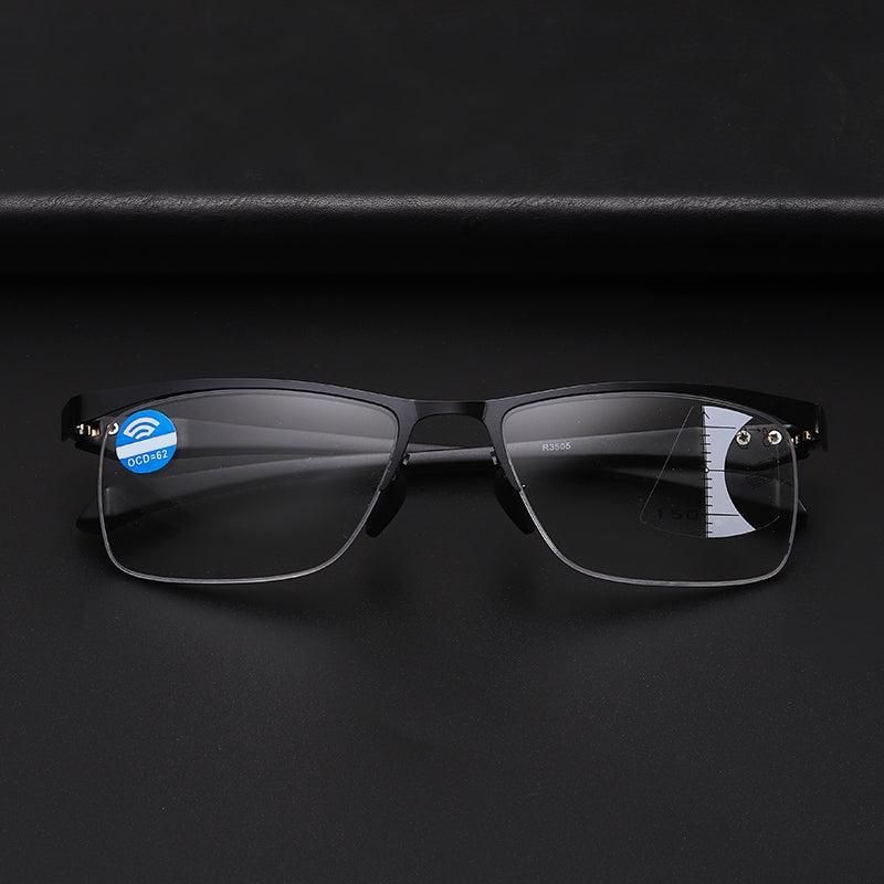 Metal Half Rim Progressive Lens Eyeglasses