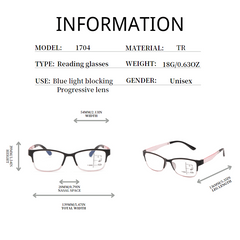 Plastic Full Frame Reading Glasses Anti-Blue Light Protection