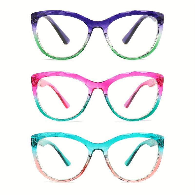 Cat Eye Reading Glasses Spring Hinges Light Blocking Crystal Shape Eyeglasses