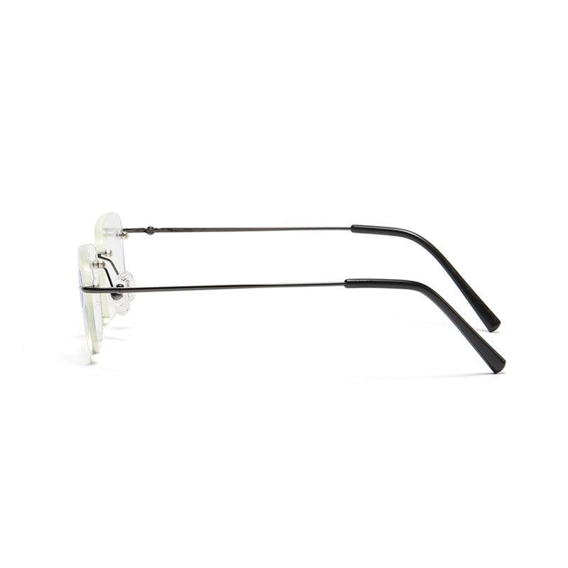 Metal Frame Rimless Light Blocking Reading Glasses