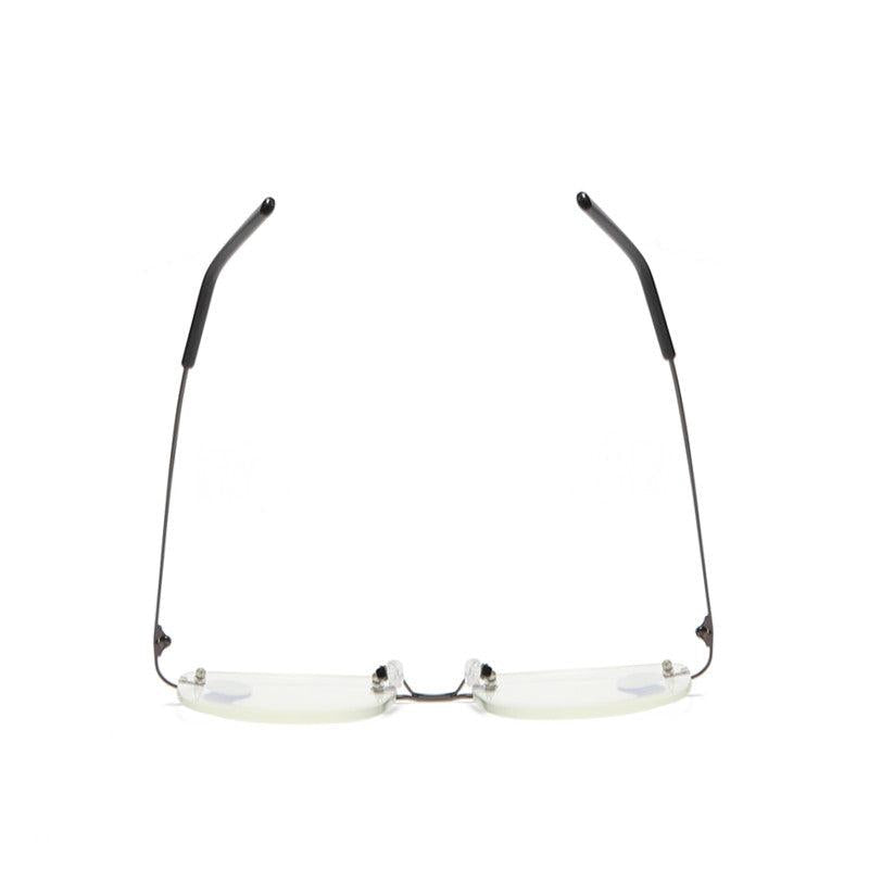 Metal Frame Rimless Light Blocking Reading Glasses