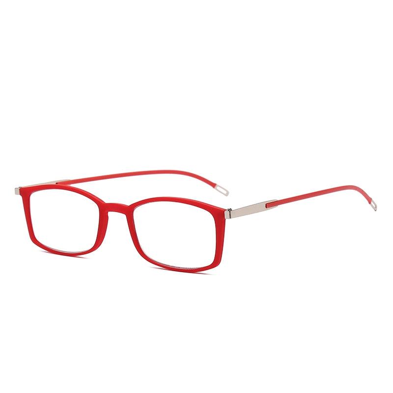 Metal Frame Reading Glasses with Case Sticker - Unisex Men Women