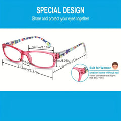 Anti Blue Light Reading Glasses with Pattern Print for Women