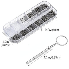 Eyeglasses Repair Kit Eyeglass Screws and Screwdriver for Glasses Sunglass