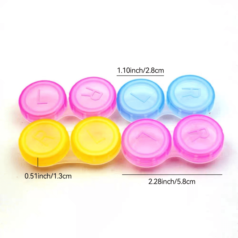 4pcs Colorful Lens Case Bulk Eye Lense Box Holder Container Soak Storage