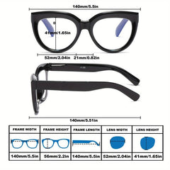 3Pack Cat Eye Oversized Reading Glasses for Women Spring Hinge 1.0-3.5