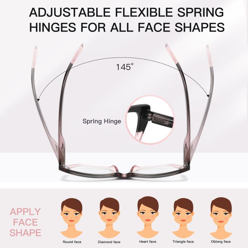 4Pack Light Blocking Glasses Women's Butterfly Frame Computer Readers