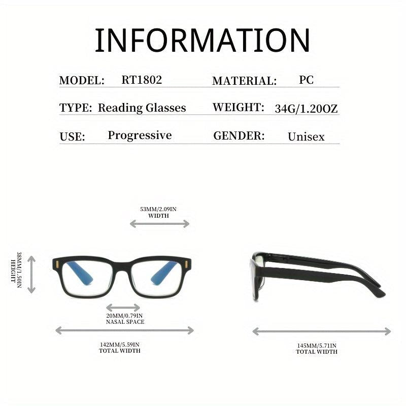 Light Blocking Presbyopia Unisex Eyeglasses 1.0-4.0 Reading Glasses