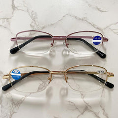 Metal Round Frame Gaming Glasses Light Blocking Lens Unisex Reading 1.0-4.0