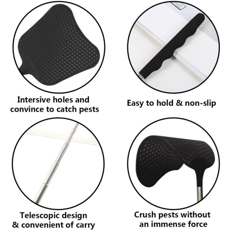 Telescopic Fly Swatter Set Durable Stainless Steel Handle