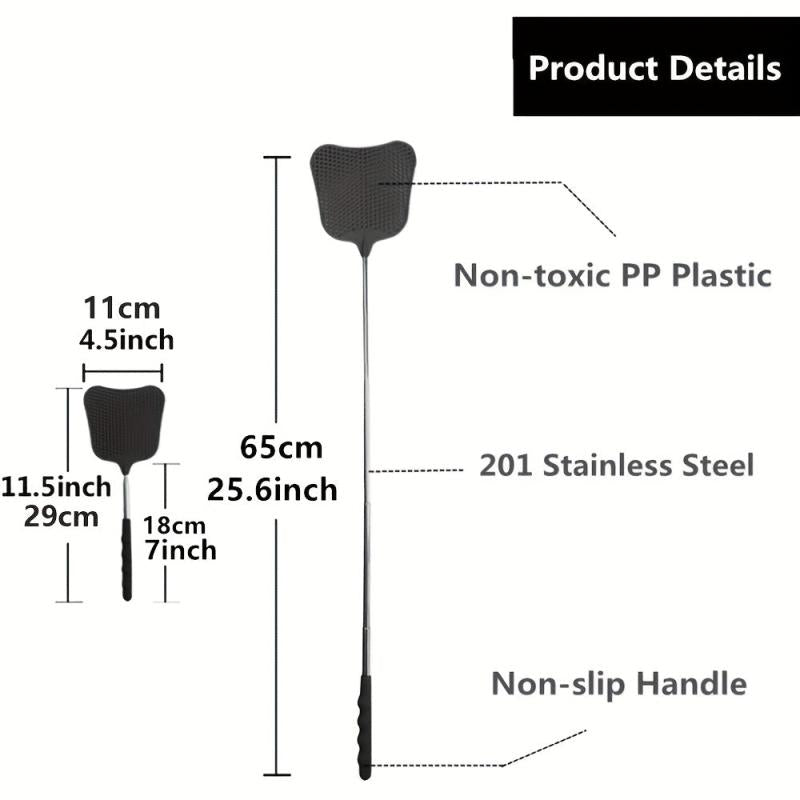 Telescopic Fly Swatter Set Durable Stainless Steel Handle