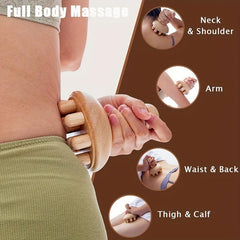 Wooden Mushroom Shape Massager Manual Wood Massage Tool For Full Body Use