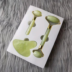 3pcs Natural Jade Stone Facial Gua Sha Massage Set