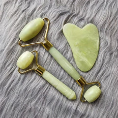 3pcs Natural Jade Stone Facial Gua Sha Massage Set