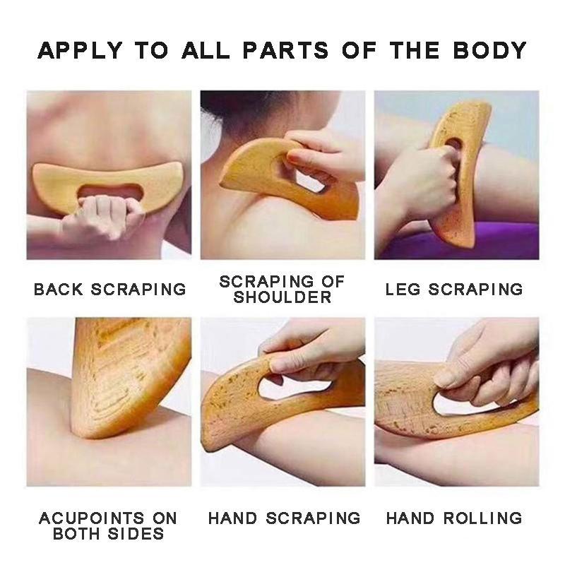 Wooden Gua Sha Tool Leg Arm Grab Massage Sandalwood Gua Sha Board