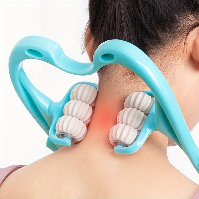 2pcs Manual Cervical Massager Roller Clamp Neck Massage Full Body Muscle Massage