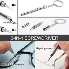 5 in 1 Portable Screwdriver Repair Kit for Glasses, Sunglasses, Watches