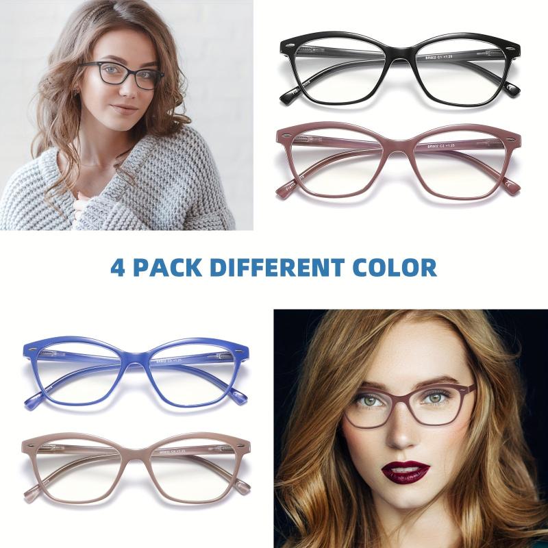 Women's Light Blocking Glasses Spring Hinge Anti Glare UV Eyeglasses