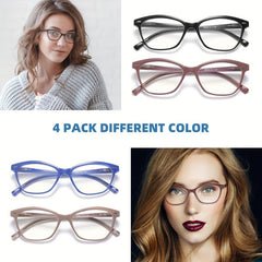 Women's Light Blocking Glasses Spring Hinge Anti Glare UV Eyeglasses