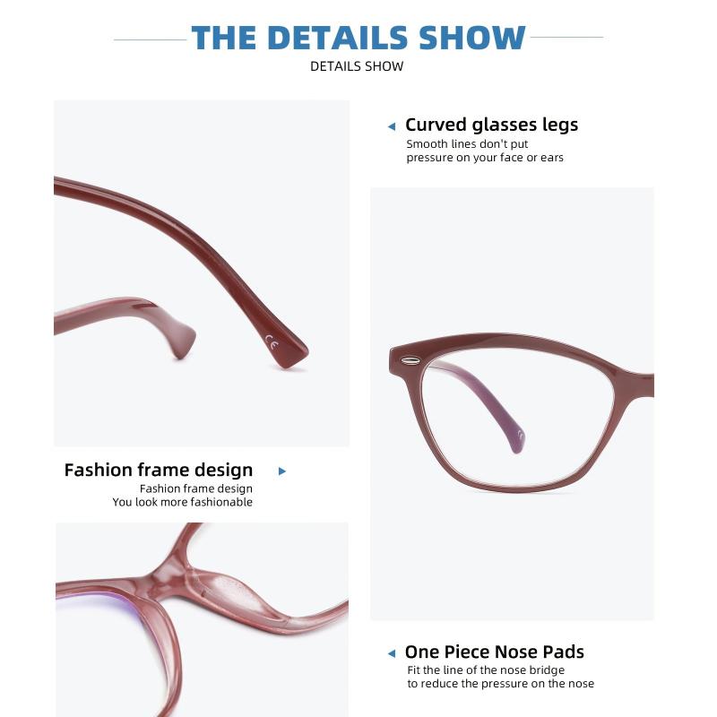 Women's Light Blocking Glasses Spring Hinge Anti Glare UV Eyeglasses