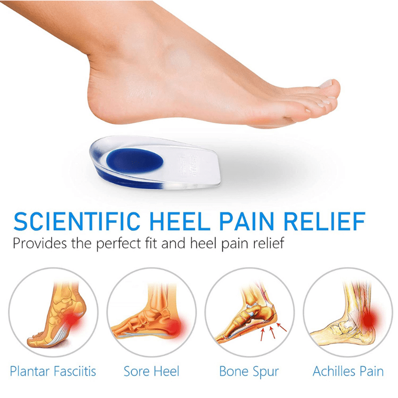 Soft Silicone Gel Heel Insoles Foot Care For Heel Spurs Massager Shoe Pads