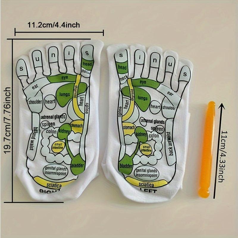 Acupressure Reflexology Socks & Massage Stick