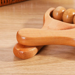 Wooden Roller Massager Neck Shoulder Leg Hand Massage Tool