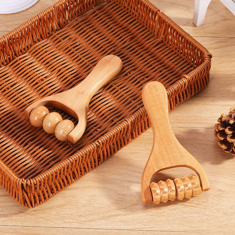 Wooden Roller Massager Neck Shoulder Leg Hand Massage Tool