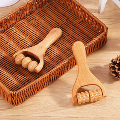 Wooden Roller Massager Neck Shoulder Leg Hand Massage Tool