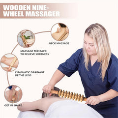 Wooden Straight Nine Wheels Octopus Shape Massager