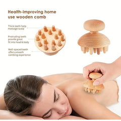 4pcs Handheld Wood Roller Massage Tool for Muscle Relief