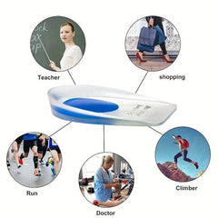 2pcs Silicone Gel Insoles Height Increase for Heel Spurs & Foot Cushioning