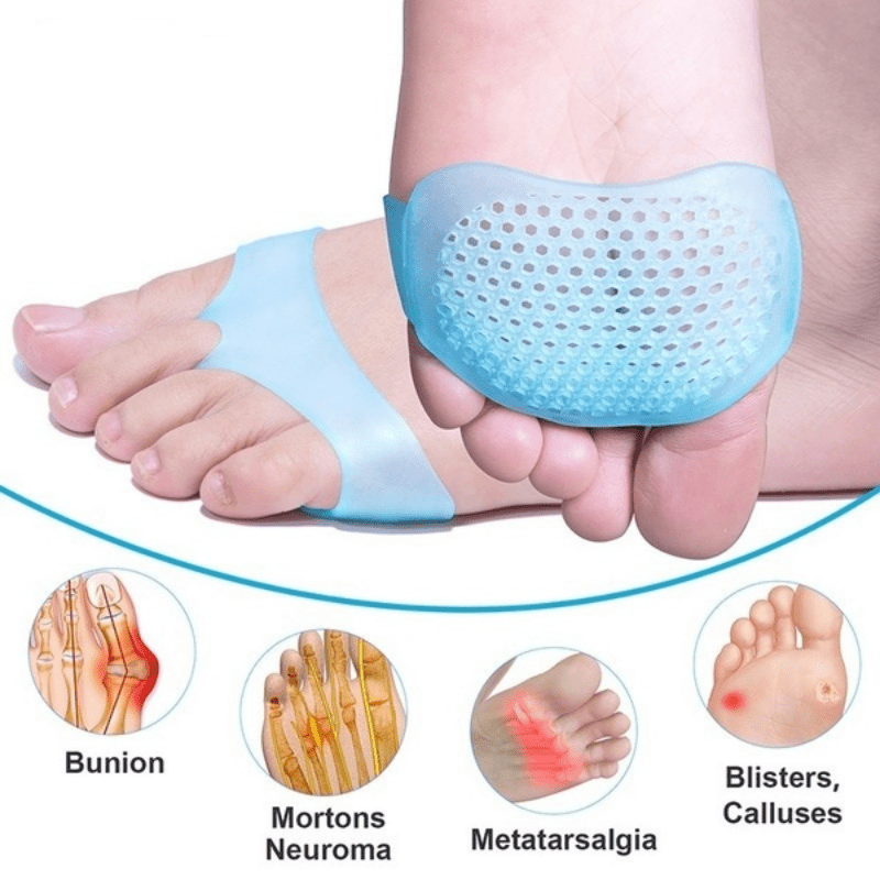 2pcs Soft Silicone Insoles Honeycomb Forefoot Reusable Shoe Cushion