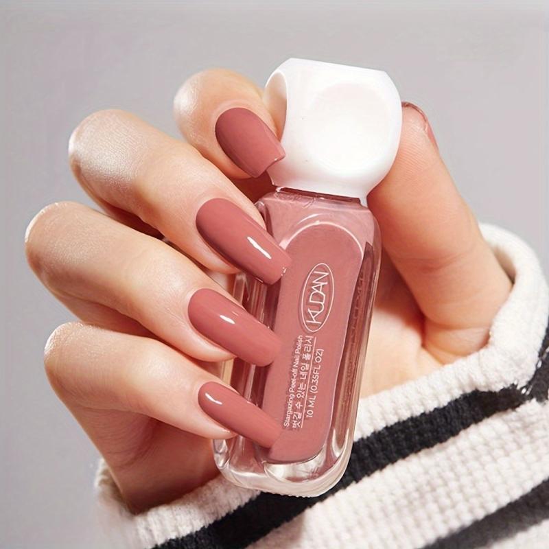 Kuda 10ml Quick Dry Water Based Peelable Nail Polish No Bake Odorless Solid