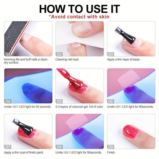 XIEJIAYI Gel Nail Polish Set 12 Colors Macarone Candy System UV LED Soak Off
