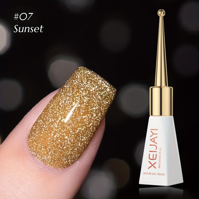 Sparkling Holographic Gel Nail Polish 10ml Reflective Diamond Shine Soak Off UV