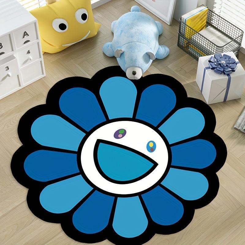 Sunflower Round Floor Mat Non-slip Carpet for Living Room Bedroom